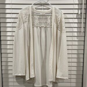 🌸3/$15🌸 Maurice’s Elegant White Lace Cardigan